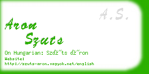 aron szuts business card